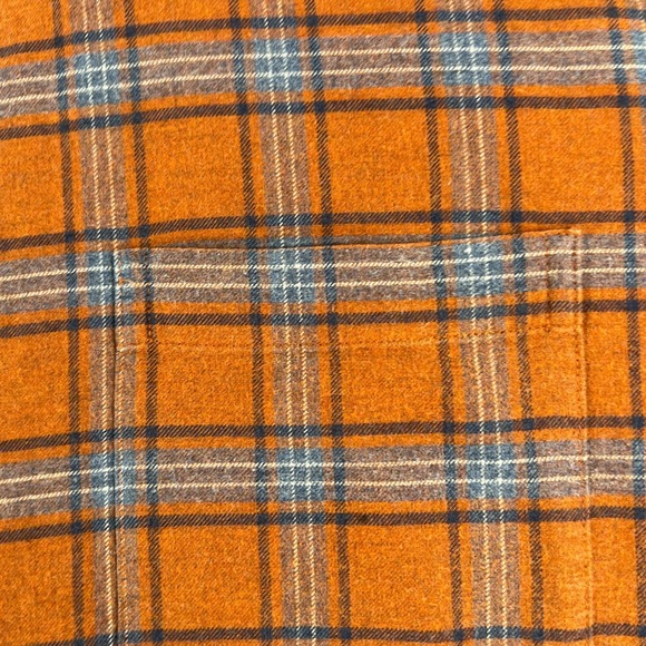 Johnston & Murphy Shirt Mens 2XL XXL Orange Plaid Long Sleeve Button Down Casual - Picture 7 of 14